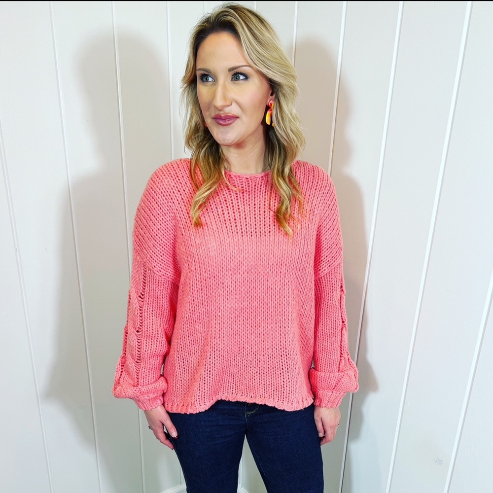 Coral knit sweater